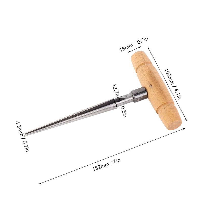 Guitar Pin Hole Reamer Wooden Handle Tapered Reamer Musical Instrument