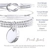 Peach Bomb Silver Stacking Bracelets for Womens with Silver Bangles