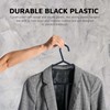 25x Adult Coat Hangers for Clothes Black Plastic Hangers with