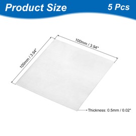 sourcing map 5 Pcs Zinc Sheets, 99.99% High Purity Zinc Plate 0.02"x4"x4"(0.5x100x100mm) Metal Zinc Foil Zinc Anode Strip for Science Lab Industry DIY Craft