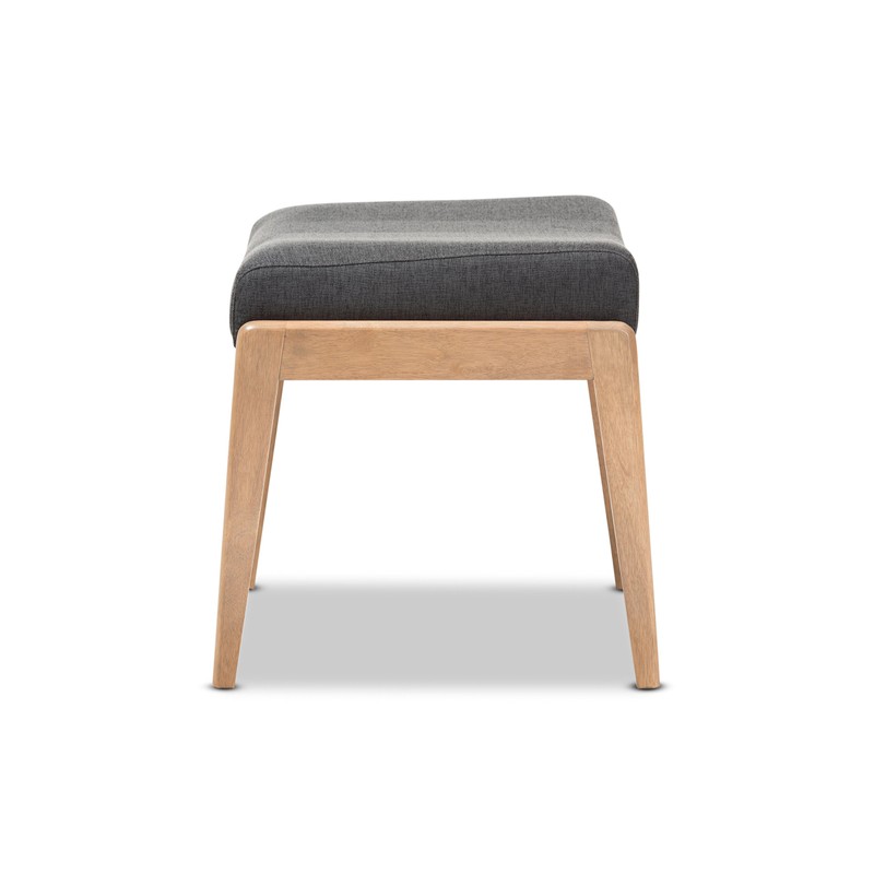 Baxton Studio Wilda Mid-Century Fabric Ottoman