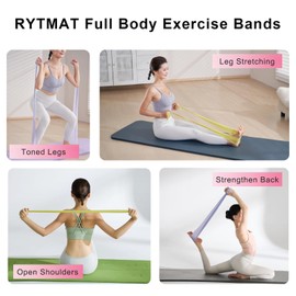 RYTMAT Resistance Bands, 6.5ft Long Non-Latex Elastic Stretch Bands, Exercise Bands for Physical Therapy, Yoga, Pilates, Rehab, Home Gym Workouts, Strength Training (Orange)
