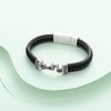 VCCWYQK Cremation Jewelry Urn Motorcycle Bracelet for Ashes Leather Bracelet
