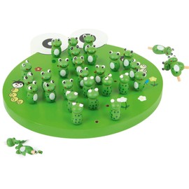 small foot Solitär Frosch aus Holz, Gesellschaftsspiel mit 33 Frosch-Spielfiguren, ab 5 Jahren, 1876
