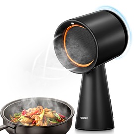 FOHERE Portable Range Hood, Powerful 3-Speed Suction Desktop Compact Range Hood, Detachable Aluminum Carbon Filter, Desktop Kitchen Exhaust Fan with Large Oil Collection Cup