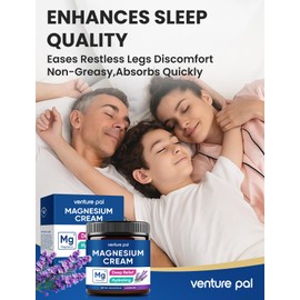 Venture Pal Magnesium Lotion - Vanilla Butter for Leg Cramps & Pain, Sleep