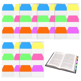 simarro 720 PCS Sticky Index Tabs, Page Markers Tabs Transparent Writable Annotation Medium Index File Tab for Office School Reading Notes, Books and Classify Files - 6 Colors