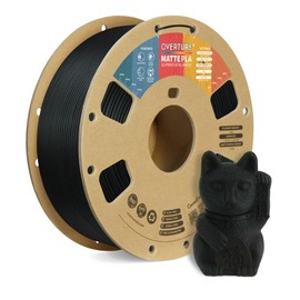 OVERTURE PLA Matte 3D Printer Filament 1.75mm, Matte PLA 1kg Cardboard Spool (2.2lbs), Dimensional Accuracy +/- 0.02 mm (Matte Black)