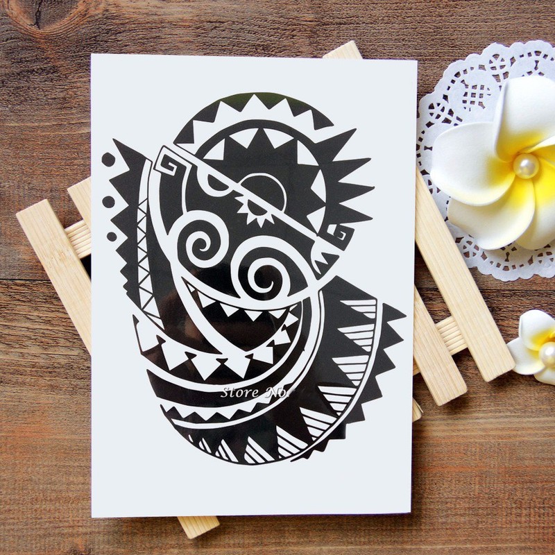 Large Tribal Temporary Tattoos, Big Totem Tattoo Stickers for Men