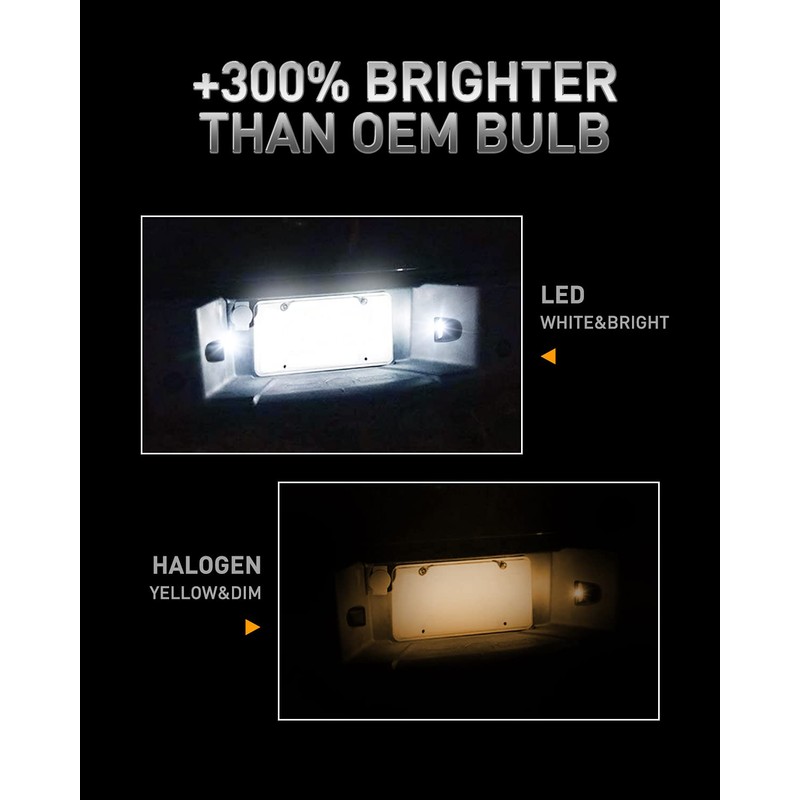 LESAUCE Full LED License Plate Light Tag Lamp Assembly Replacement