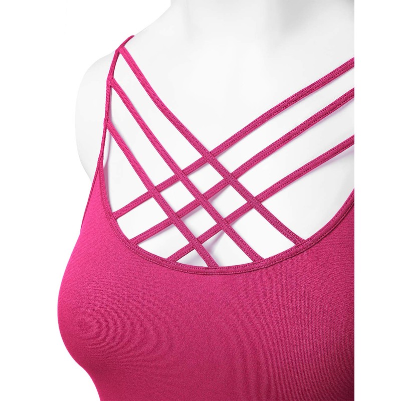brasier deportivo para mujer con tirantes cruzados, tipo bandeau sin
