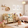 Kids Bookshelf and Toy Storage Organizer, Wood Book Shelf for