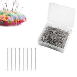 SHENGYIG Sewing Pins, 1000 Pieces Pins 0.65 x 35 mm, Pins Without Head, with Transparent Storage Box, Fine Straight Pins for Sewing, Weaving, Crafts