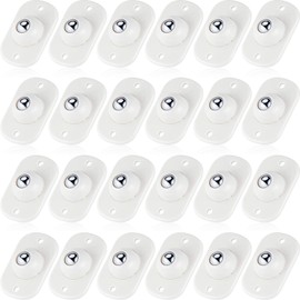 Self Adhesive Caster Wheels Mini Swivel Wheels Stainless Steel Paste Universal Wheel 360 Degree Rotation Sticky Pulley for Bins Bottom Storage Box Furniture Trash Can (24 Pieces,White)
