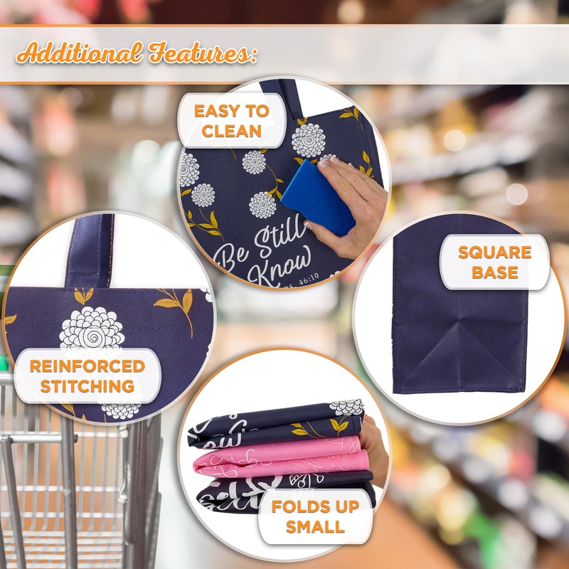 Christian Art Gifts Reusable Shopping Tote Bag for Women: Be