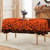 Orange Halloween Tablecloth Oval 60 x 84 Inch, Halloween Table