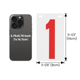 TopTie 6 Sets Numbered Score Board Cards 3-1/8 x 5-1/2 Inches Portable 0-9 Flip Scorekeeper-Black/Red