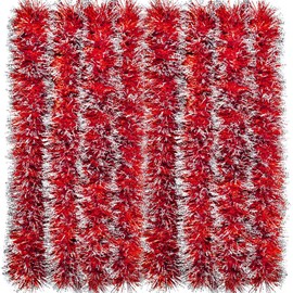 eBoot, Christmas tinsel garland, 12 metre, shiny, metallic, Christmas tree garland, hanging decoration for Christmas parties, indoor and outdoor decoration