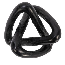 Creative Co-Op Modern Marble Link Knot, Black Accent Decor