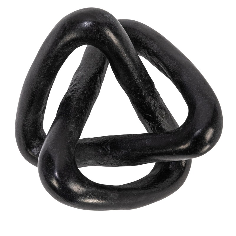 Creative Co-Op Modern Marble Link Knot, Black Accent Decor