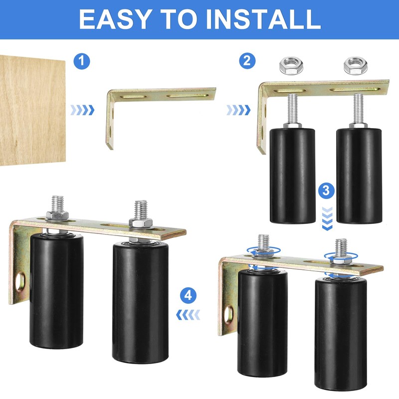 sourcing map 2Pcs Slide Gate Guide Roller, 2" Nylon Rollers
