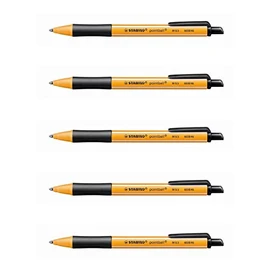 Stabilo Pointball Retractable Ballpoint Pen Line 0.5 mm Black (Pack of 5