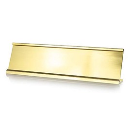 2" x 8" Aluminum Office Desk Nameplate Sign Holder (Gold) 5 Pack