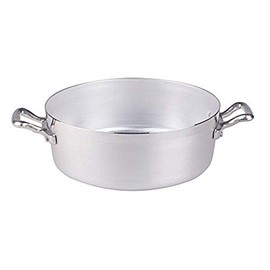 Pentole Agnelli Kasserolle niedrig, BLTF-Aluminium, mit 2 Griffen aus Edelstahl, Silber 26 cm Silber/schwarz