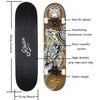 Sefulim 31 x 8 Inch Complete Skateboard 7 Layer Canadian