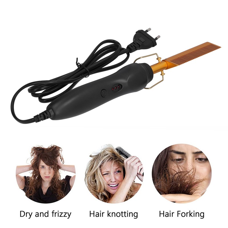Multifunctional Hair Comb Wet and Dry Hot Heating Curling Straightening