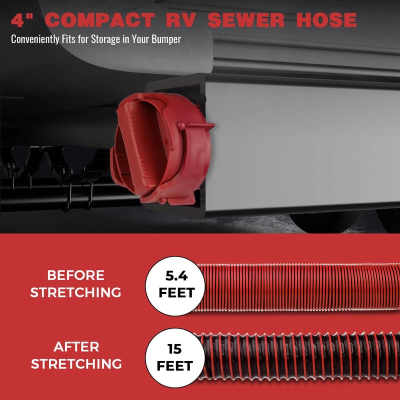 15FT RV Sewer Hose Kit: Heavy Duty Camper Waste Hose