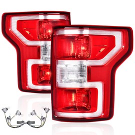 PIT66 Tail Lights Assembly,Compatible with 2018 2019 2020 Ford F150 Rear Tail Lamp Left Driver And Right Passenger Side,Red Lens