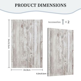 YIJIKJY Light Switch Cover Rustic Grey White Wood Grain Bulletin Board Decorative Switch Plates 1 Gang Blank No Device Outlet Covers Electrical Wall Plates for Farmhouse Home Decor