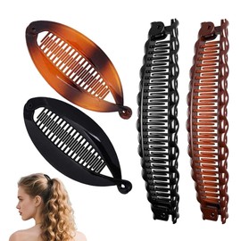 4pcs Banana Clip Hair Clips Fish Tail Hair Clip Banana Clip Hair Clips French Banana Clip Ponytail Holder Hair Gripper for Women Girls Thick Thin Long Curly Hair