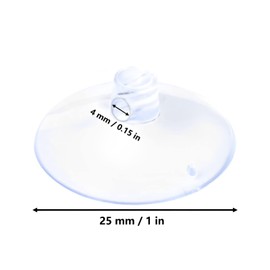 AccEncyc Suction Cup with Hole 1'' Glass Suction Pads Clear PVC Sucker Pads Small Suction Holder for Bathroom Wall Door Glass Window Car Shade (100pcs)