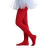 EVERSWE Girls Semi Opaque Footed Tights, Microfiber Tights (2-4, Red)