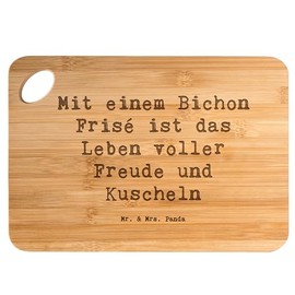 Mr. & Mrs. Panda Bamboo Chopping Board Saying Bichon Frise Joy - Gift, Chopping Board, Dog Breed, Wooden Board, Kitchen, Dog, Kitchen Board, Boards