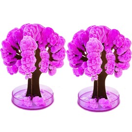 2Pcs Crystal Growing Tree with 3 Potions Mini Paper Crystal Growing Kit for Kids Creative Educational DIY Science Kit for Desk Bookshelf Home Classroom Decor