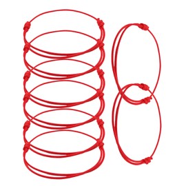 Pack of 8 Kabbalah Bracelets, Red Bracelet, Tibetan Red Bracelet Made of Cord, Red Lucky Bracelet for Men and Women, Red Braided Bracelet, Gifts for Family and Friends for Protection and Positive