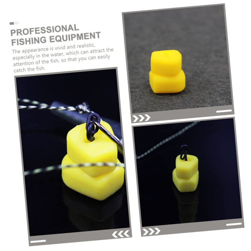Kisangel 100pcs Simulation Fishing Baits Corn Grain Shape Lures for