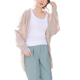 Miliandi Women's Cardigan, UV Protection, Dolman, UV Protection, Sunburn Prevention, M Top, beige, L
