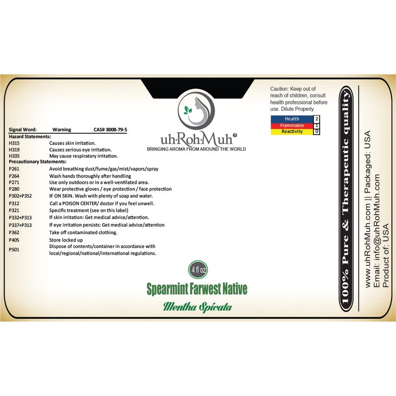 Spearmint Farwest Native Essential Oil (USA) (4oz)