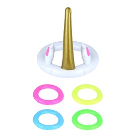 HENBRANDT Inflatable Unicorn Ring Toss Game 5pcs Hoopla Games for Kids Party Game Decorations