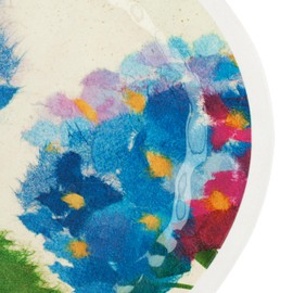 DEMDACO byDesign Serving Collection Hydrangea Ajisai Large Oval 20 x 14 Bamboo and Melamine Serving Tray Platter, Everyday Kitchen Party Serveware