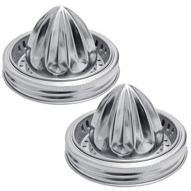 Mason Jar Juicer Lid, 2-Pack 304 Stainless Steel Citrus Reamer for Wide Mouth Mason Jar Lemon Manual Citrus