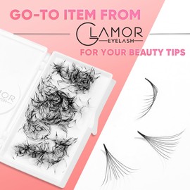 GLAMOREYELASH 500 Promade Volume Fans Loose Eyelash Extension, Handmade Individual Lashes Loose Fan 3D-16D, 0.03/0.05/0.07mm Thickness, C CC D Curl for Mink Lashes, 8-16mm Length (3D-0.07-C, 15mm)