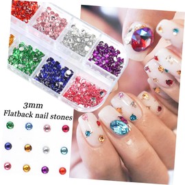 Outanaya 2 Boxes Colorful Nail Studs of Resin Rhinestones for DIY Manicure Nail Art Decorations for Parties and Special Occasions