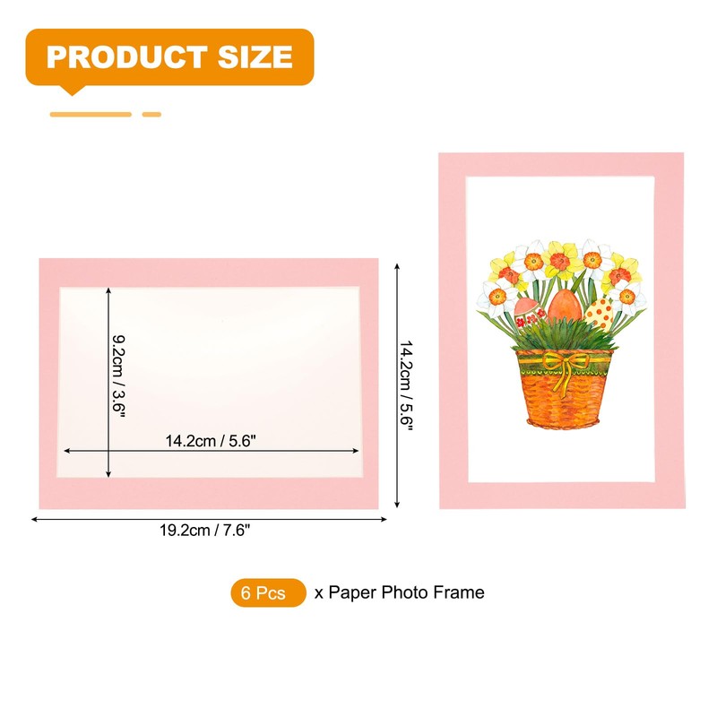 sourcing map 4 x 6 Cardboard Picture Frame, 6pcs Pink