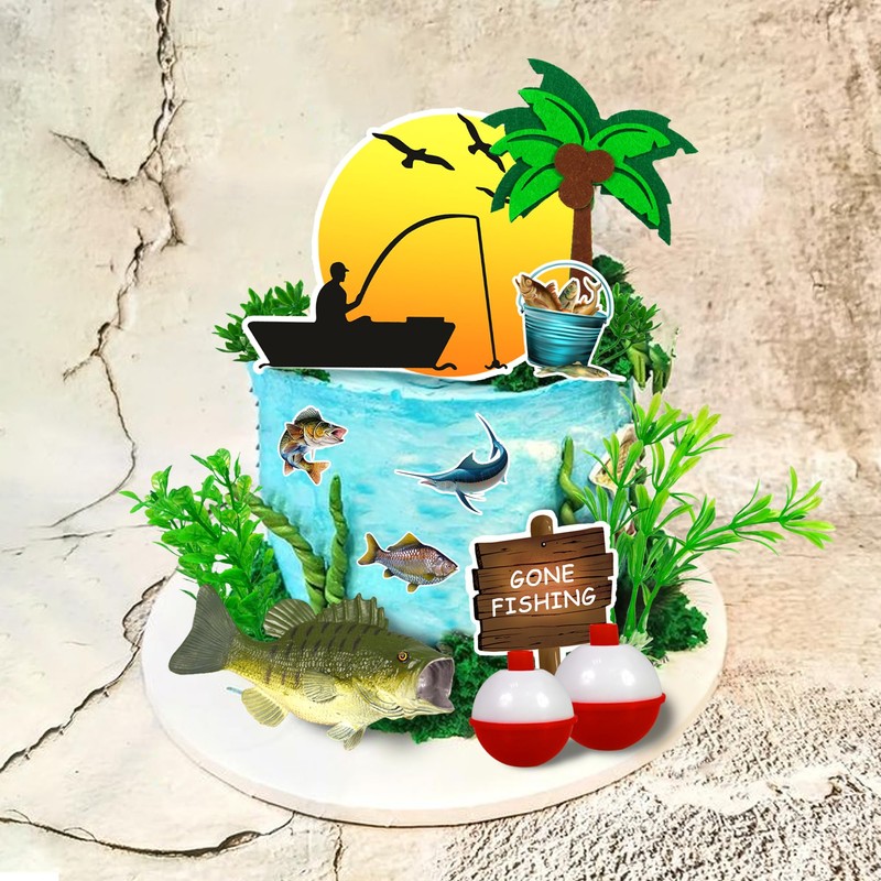 Decoraciones para tartas para fiestas de cumpleaños, baby shower (peces)
