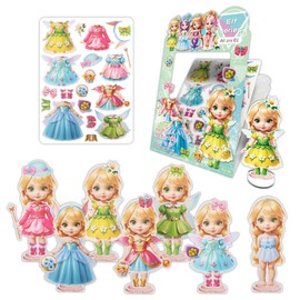 Yuzee Magnetic Paper Dolls Dress Up Game - DIY Cartoon Princess Role Play Magnetic Paper Doll - Toddler Travel Toys, Reusable Stickers, Suitable for Preschool Learning Toys and Present (Lea)